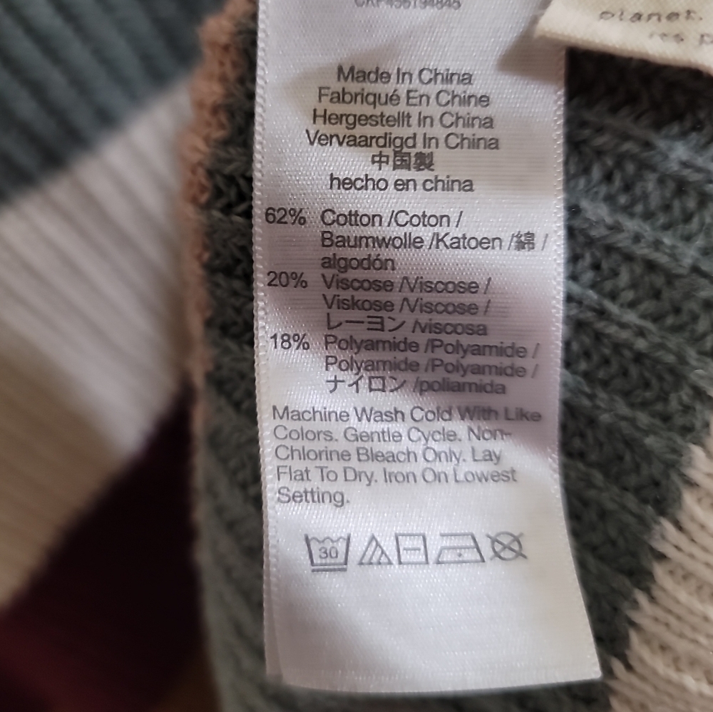 Madewell Thompson Colorblock Rainbow Striped Pocket Sweater Oversized Small - Picture 7 of 7
